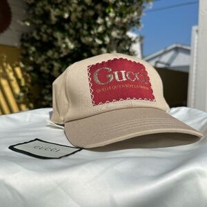 Gucci La Saison Logo Label Drill Baseball Cap
